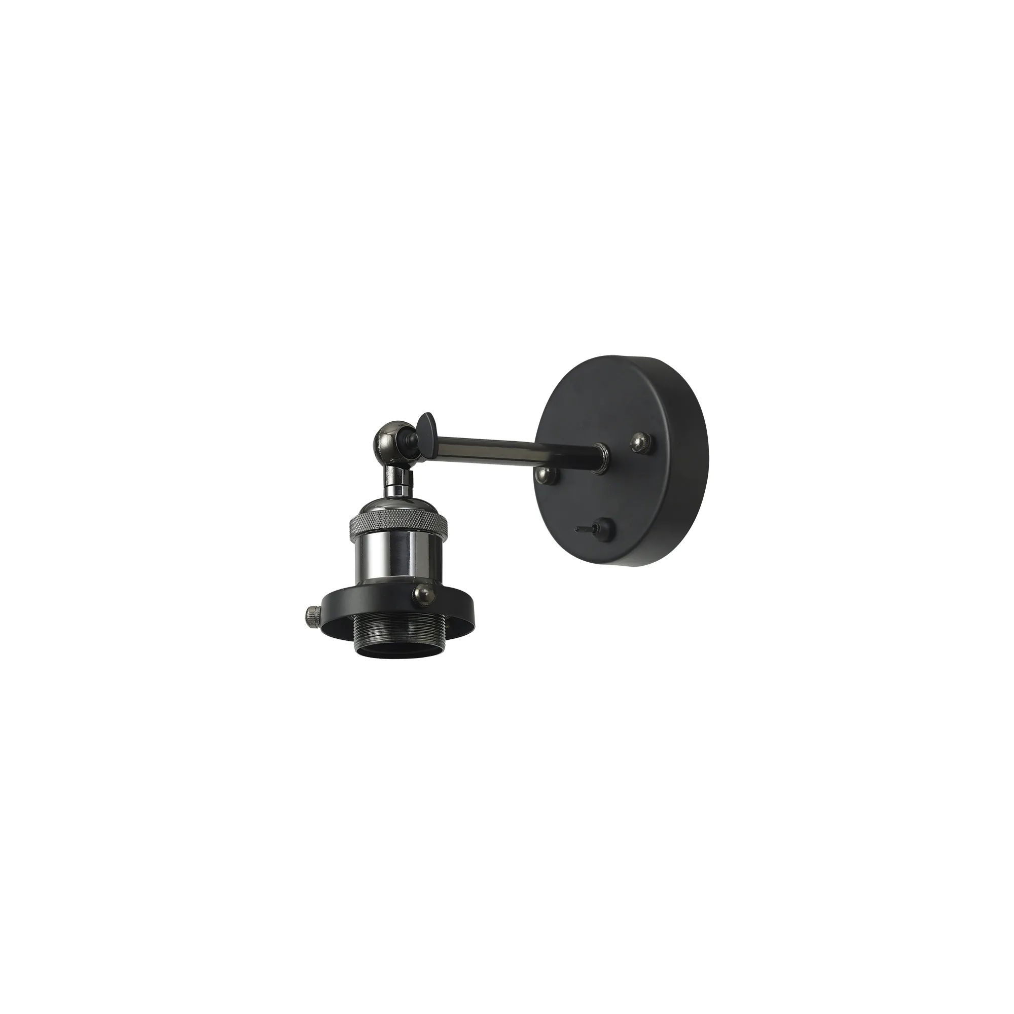 D0701  Dreifa Switched Wall Light, 1 x E27, Black/Black Chrome